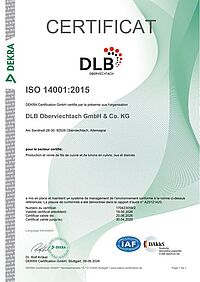 Certificat ISO 14001 2015