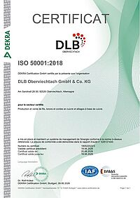 Certificat ISO 50001 2018
