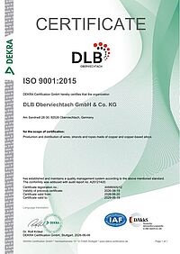 Certificate ISO 9001 2015